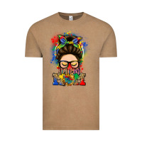 Vintage Coffee autism mom messy bun Vintage Tee - LillyAllenDesigns