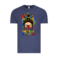 Vintage Denim autism mom messy bun Vintage Tee - LillyAllenDesigns