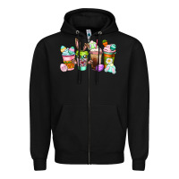Black Easter coffee cups Easter Day Zipper Hoodie - CowGirlArtShop