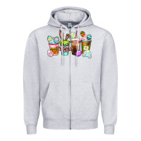 Heather Grey Easter coffee cups Easter Day Zipper Hoodie - CowGirlArtShop