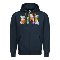 Navy Easter coffee cups Easter Day Zipper Hoodie - CowGirlArtShop