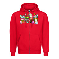 Red Easter coffee cups Easter Day Zipper Hoodie - CowGirlArtShop