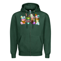 Sports Green Easter coffee cups Easter Day Zipper Hoodie - CowGirlArtShop