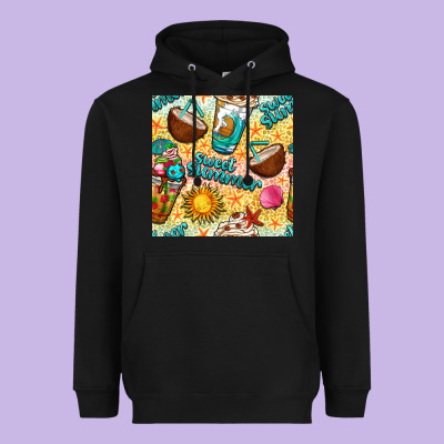 Sweet Summer Coffee Cups With Colorful Leopard And Sea Stars Seamless  Heavyweight Hoodie Designed By Bundleandbundleshop