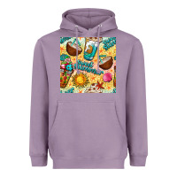Lavender sweet summer coffee cups with colorful leopard and sea stars seamless  Heavyweight Hoodie - BundleAndBundleShop
