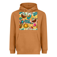 Meerkat sweet summer coffee cups with colorful leopard and sea stars seamless  Heavyweight Hoodie - BundleAndBundleShop