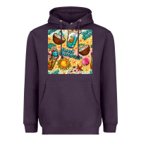 Plum sweet summer coffee cups with colorful leopard and sea stars seamless  Heavyweight Hoodie - BundleAndBundleShop