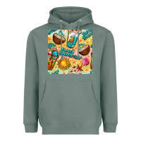 Sage sweet summer coffee cups with colorful leopard and sea stars seamless  Heavyweight Hoodie - BundleAndBundleShop