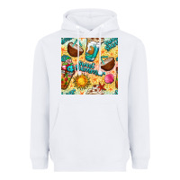 White sweet summer coffee cups with colorful leopard and sea stars seamless  Heavyweight Hoodie - BundleAndBundleShop