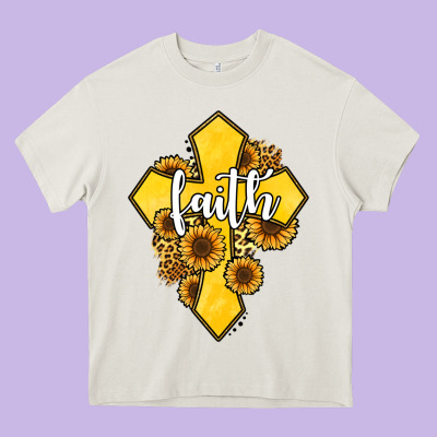Faith Childhood Cancer Heavy Core Tee Designed By Jasminsmagicworld