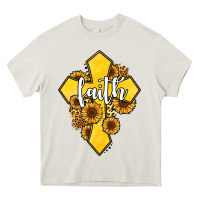 Cream faith childhood cancer Heavy Core Tee - Jasminsmagicworld