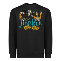 Black Cow Junkie with Cow Heavyweight Sweatshirt - texasbilliewilder