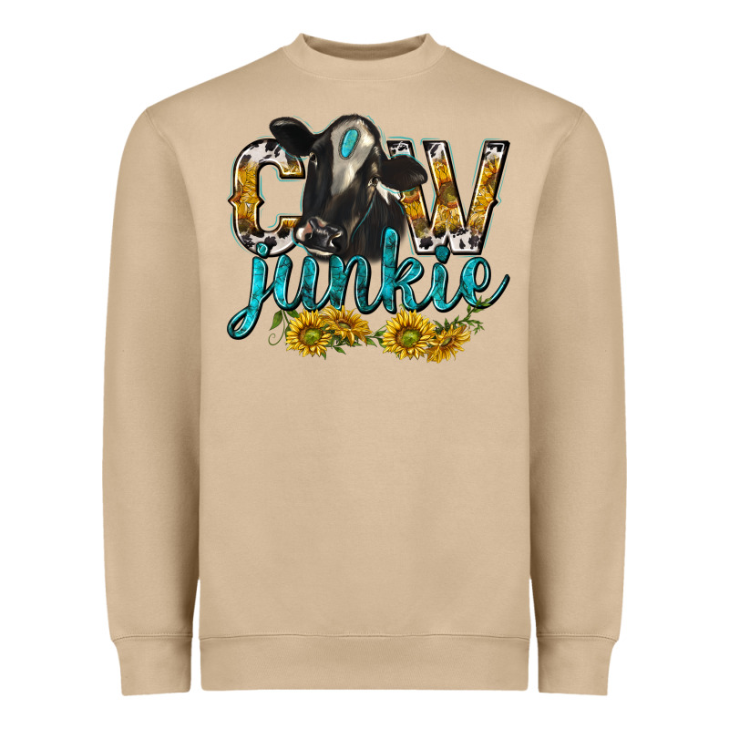 Cow Junkie With Cow Heavyweight Sweatshirt by texasbilliewilder | Teevron