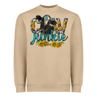 Mushroom Cow Junkie with Cow Heavyweight Sweatshirt - texasbilliewilder