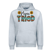 Heather Grey mama tried Urban Hoodie - CowhideDigitalArt