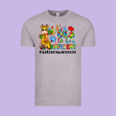 It S Ok To Be Different Giraffe Vintage Tee Designed By Lillyallendesigns