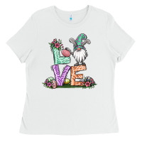 White easter gnome easter bunny gnome Ladies Tee - Jasminsmagicworld