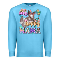 Ocean Blue one hoppy mama Premium Sweatshirt - FaDigitalArtStudio