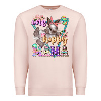Pale Pink one hoppy mama Premium Sweatshirt - FaDigitalArtStudio