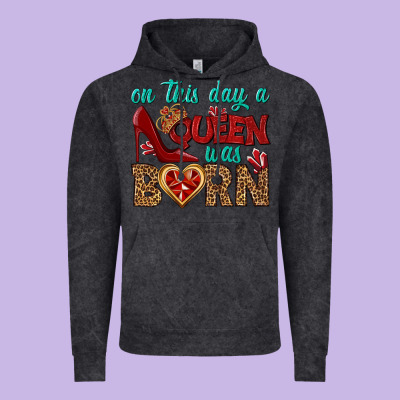 On This Day A Queen Was Born Vintage Hoodie Designed By Bundleandbundleshop