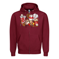 Baseball Coffee Cups Zipper Hoodie | Teevron