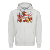Dove Grey Baseball coffee cups Zipper Hoodie - HowdyJamesFarm