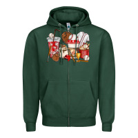 Sports Green Baseball coffee cups Zipper Hoodie - HowdyJamesFarm