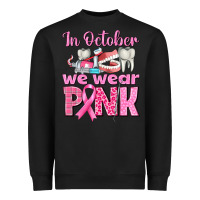 Black In October We Wear Pink Breast Cancer Awareness Heavyweight Sweatshirt - texasbilliewilder