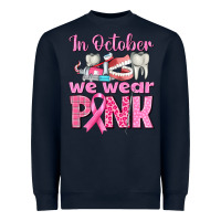 Navy In October We Wear Pink Breast Cancer Awareness Heavyweight Sweatshirt - texasbilliewilder
