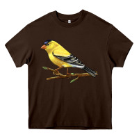 Chocolate Brown American Goldfinch Heavy Core Tee - LillyAllenDesigns