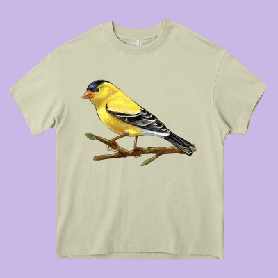American Goldfinch Heavy Core Tee Designed By Lillyallendesigns