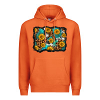 Carrot cowhide leopard turquoise sunflowers pattern olivia Premium Hoodie - OliviaCreatesArt