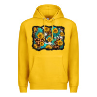 Lemon cowhide leopard turquoise sunflowers pattern olivia Premium Hoodie - OliviaCreatesArt