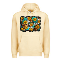 Pina Colada cowhide leopard turquoise sunflowers pattern olivia Premium Hoodie - OliviaCreatesArt