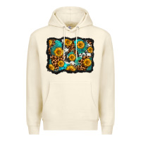 Sandshell cowhide leopard turquoise sunflowers pattern olivia Premium Hoodie - OliviaCreatesArt