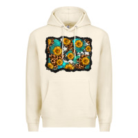 Tofu cowhide leopard turquoise sunflowers pattern olivia Premium Hoodie - OliviaCreatesArt