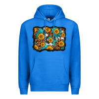 True Royal cowhide leopard turquoise sunflowers pattern olivia Premium Hoodie - OliviaCreatesArt