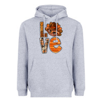 Heather Grey thanksgiving with turkey love bbs Heavyweight Hoodie - BundleAndBundleShop