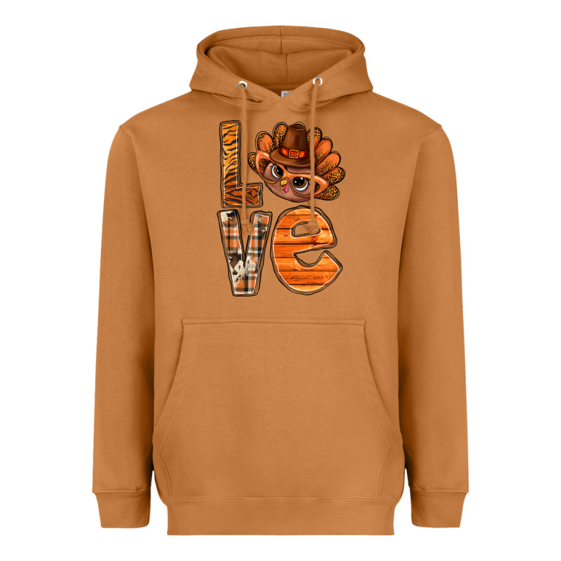 Thanksgiving With Turkey Love Bbs Heavyweight Hoodie by BundleAndBundleShop | Teevron