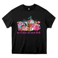 Black western cancer  in october we wear pink coffee cups with ribbons Heavy Core Tee - AdoDesignShop