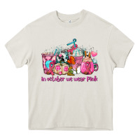 Western Cancer  In October We Wear Pink Coffee Cups With Ribbons Heavy Core Tee | Teevron
