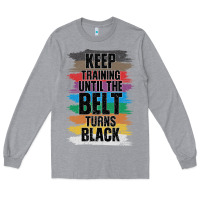 Heather Grey Black Belt Martial Art Training Karate TaeKwonDo Long Sleeve Tee - Bettercallsaul