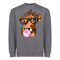 Storm Cow Lick with Leopard Bandana Heavyweight Sweatshirt - texasbilliewilder