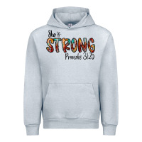 Heather Grey she is strong provebs Urban Hoodie - CowhideDigitalArt