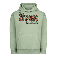 Pigment Oil Green she is strong provebs Urban Hoodie - CowhideDigitalArt