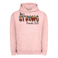 Pigment Salmon she is strong provebs Urban Hoodie - CowhideDigitalArt