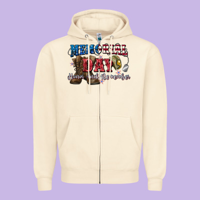 Memorial Day Honor Ans Remember Zipper Hoodie Designed By Cowgirlartshop
