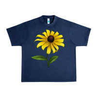 Navy Black Eyed Susan Flower Urban Heavy Tee - LillyAllenDesigns