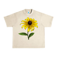 Sandshell Black Eyed Susan Flower Urban Heavy Tee - LillyAllenDesigns