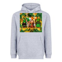 Heather Grey St. Patrick's Day gnome Heavyweight Hoodie - FaDigitalArtStudio